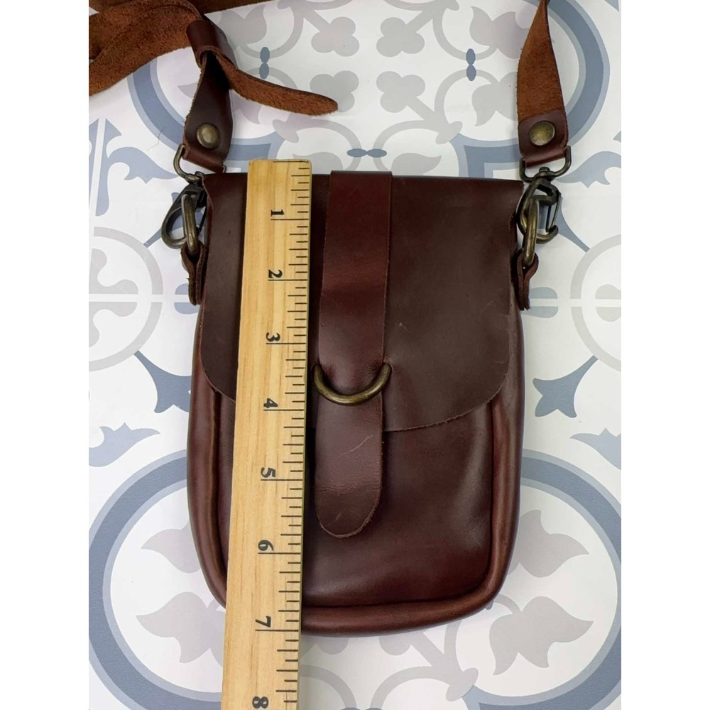 Saddleback Leather Love 41 Crossbody Bag Mahogany Brown Adjustable RARE - Picture 8 of 9